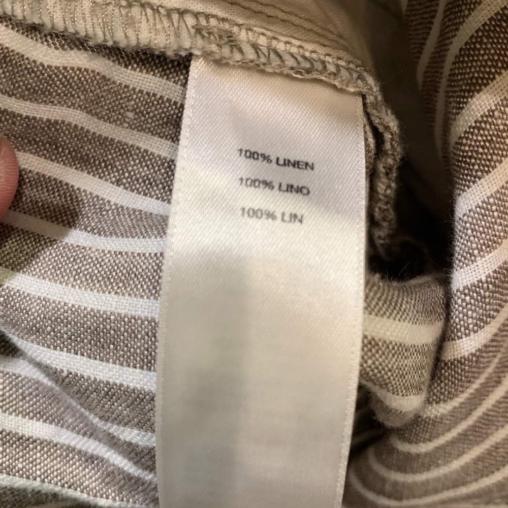 Chico's Linen Brown and White Striped Chinos - Picture 9 of 9